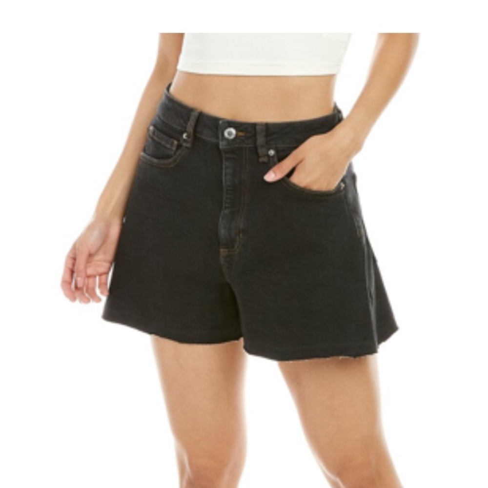 We Wore What BahBah black high rise denim shorts